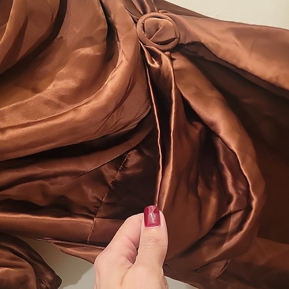 Amanda Uprichard Brown Sexy Silk Draped Dress NWOT Party Festive Holiday - Picture 7 of 13